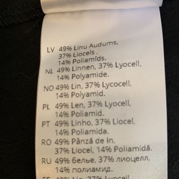 OSKA Linen Blend Long Line Drawstring Sleeveless Vest Dress Black Size L/XL - Picture 11 of 13